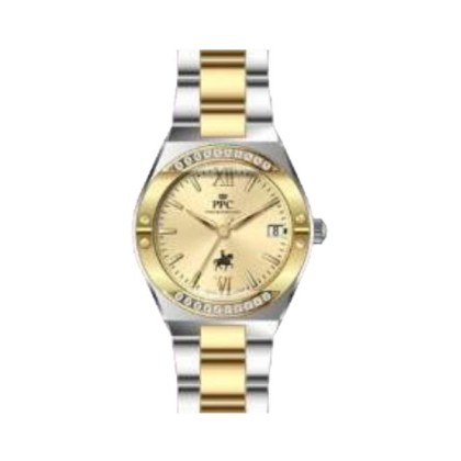 Paris Polo Club PPC-FD02-SG-GD Gold Dial Date Function Women Watch  